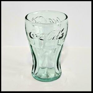*COCA COLA Shot Glass, Vintage Miniature Green Tint, Collectable